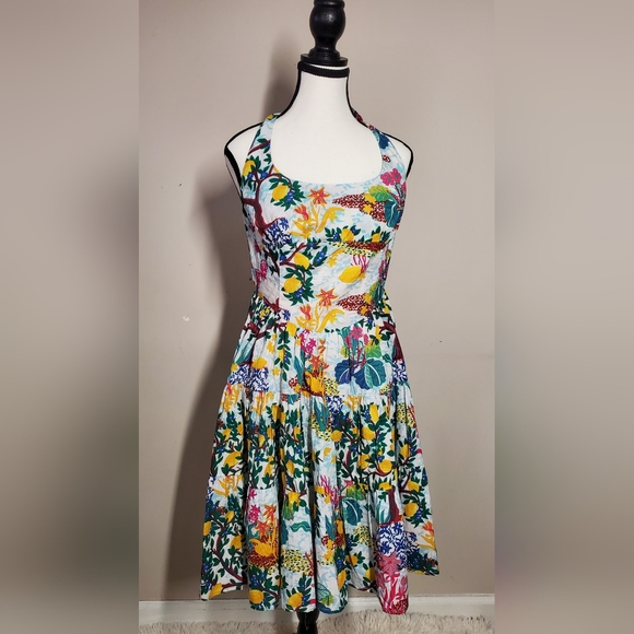 Anthropologie Celandine × Daniella Manini Tiered Bustier Halter Mini Dress Sz S - Picture 6 of 14